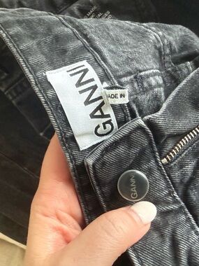 Ganni Men's Washed Black Skinny Jeans